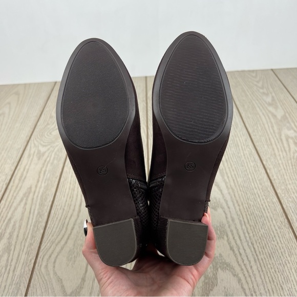 Karen Scott Women's Ivyy Mixed-Media Booties 7M Chocolate Brown $70 - Picture 8 of 9